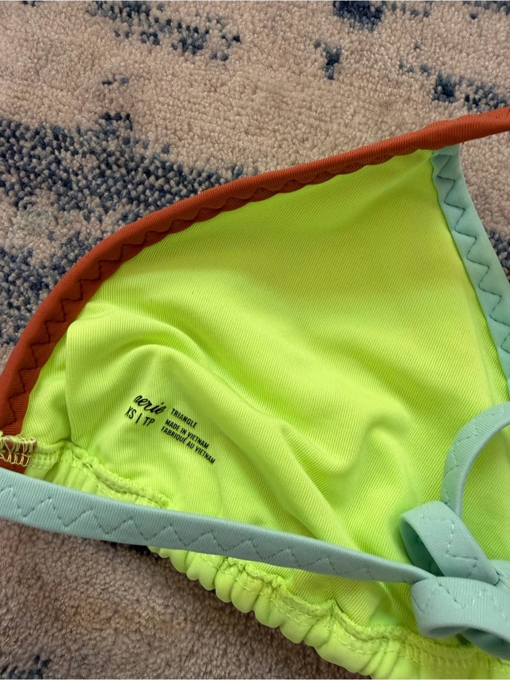 Aerie Triangle Matching Bikini Set in Glow Bug XS